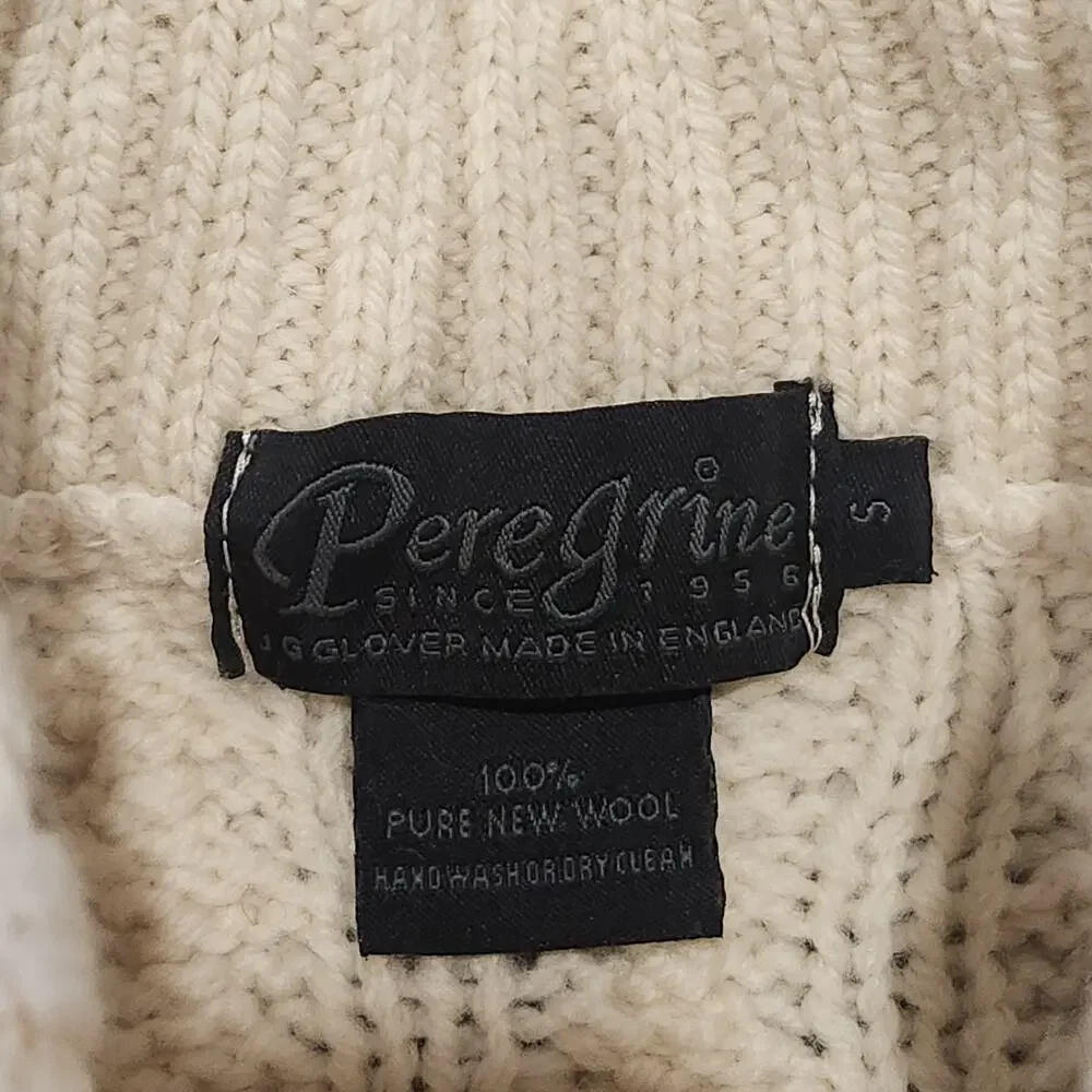 Peregrine Womens‎ S Small 100% Wool England Made Cableknit Turtleneck Sweater